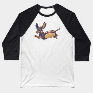 Cute Running Hot Dog Dachshund Baseball T-Shirt